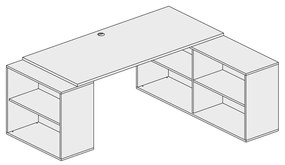 PLAN Zestaw mebli biurowych BLOCK B01, naturalny dąb/grafitowy