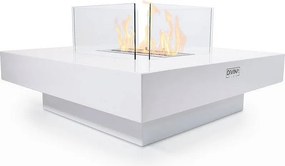 Kominek bioetanolowy stojący Panarea White 70x70x35 do użytku wewnątrz i na zewnątrz