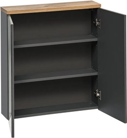 Wisząca szafka łazienkowa z lustrem 60 cm, Bali 840, grafit