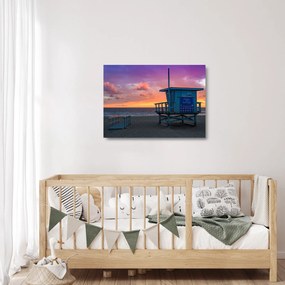 Obraz na szkle z plaży Santa Monica (70x50 cm)