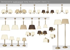 Lampa stołowa z mosiądzu z abażurem L-B1B