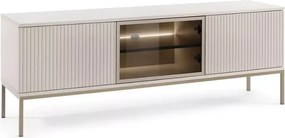 Szafka RTV loft Shark 154cm LED frezowane fronty metalowe nóżki