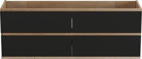 Szafka pod umywalkę wisząca – jasny naturalny i czarny – 150 cm – SABURI