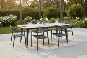 Krzesło Ogrodowe Antracyt 56x60x78 cm Plecione Ręcznie Sznurki Nowoczesne