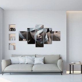 Obraz kobiety ze wstążką (125x70 cm)