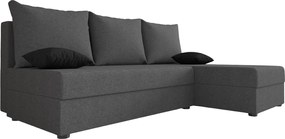 Rozkładany dwustronny zestaw wypoczynkowy do L VALERIO SLIM 200x140 cm, ciemnoszary + 2 poduszki GRATIS