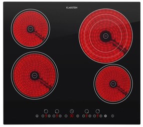 Klarstein Virtuosa 60cm Płyta szklano-ceramiczna 4 Strefy gotowania Czarny