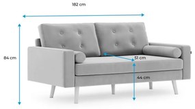 Jasnoszara 3-osobowa sofa MANDI