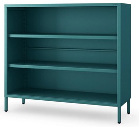 Niski regał metalowy morski / turkusowy Modern LUCA, 1000 x 900 x 350 mm