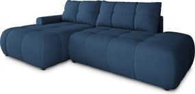 Masseno Narożnik FLUMA z funkcją spania i pojemnikiem na pościel Narozniki L, Rozkładana sofa - Niebieski, CASTEL 79