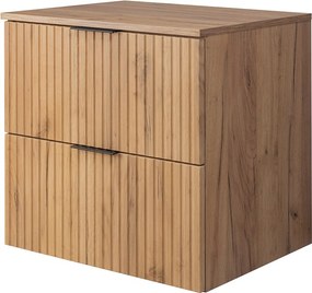 Szafka pod umywalkę, Dąb Craft, 60 x 57 x 46 cm, uchwyt czarny + Blat