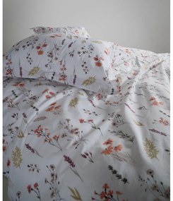 Biała pościel jednoosobowa z bawełny renforcé 140x200 cm Floral Dance Autumn – Mila Home Luxury