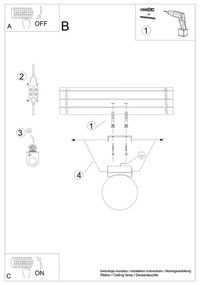 Biała lampa sufitowa ze szklanym kloszem ø 12 cm Umerta – Nice Lamps