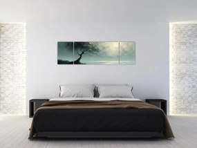 Obraz - Obraz olejny przedstawiający drzewo z oceanem (170x50 cm)