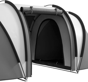 Outsunny Lekki, wodoodporny namiot kempingowy dla 4-5 osób z 3 pokojami, szary