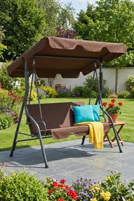 Brązowa metalowa huśtawka ogrodowa P9-D22