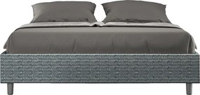 Łóżko wyposażone w stelaż z listwami tapicerowane 160x210 tkaniny Aragona 8 Niebieski Azelia