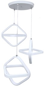 Lampa geometryczna LED klosz wisząca sufitowa AT53-3SL-Biała