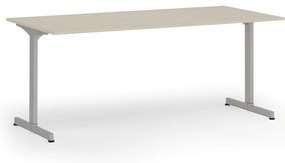 Biurko PRIMO BETA, 180x90 cm, szara podstawa, brzoza