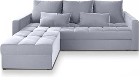 Jasnoszara, rozkładana narożna kanapa ZENOVA 220x140 cm, dwustronna