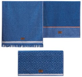 Niebieskie ręczniki zestaw 3 szt. 50x90 cm Denim – Foutastic