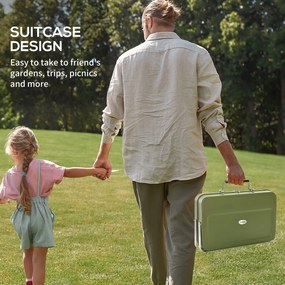 Outsunny Grill Stołowy z Rusztem Zielony 47x30x28cm | Aosom PL