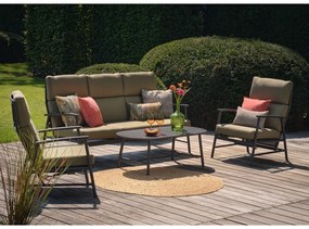 Zielony aluminiowy zestaw mebli ogrodowych dla 5 osób Flora – Hartman