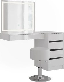 Stół do toalety biały/biały wysoki połysk 120x50.1x76 sherry