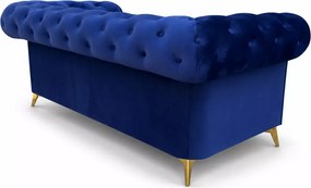 Sofa 2-osobowa z funkcją spania Chesterfield Prima - pikowana sofa do salonu w stylu glamour