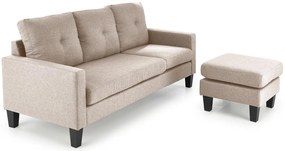 Sofa beżowa wypoczynkowa z podnóżkiem A0-N41