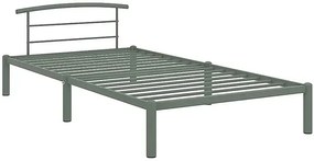 Szare metalowe łóżko w stylu loftowym 100x200 cm - Mohn