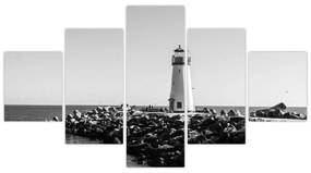 Obraz - Latarnia morska na wybrzeżu, Santa Cruz, Kalifornia (125x70 cm)