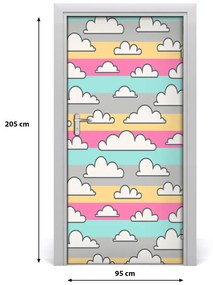 Naklejka samoprzylepna na drzwi Chmury kolorowe tło