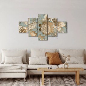 Obraz złotych kwiatów (125x70 cm)