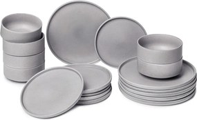 18-częściowy zestaw szarych naczyń z kamionki Bonami Selection Malia