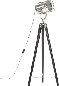 Czarna lampa stojąca retro drewniana EX191 C6-R26