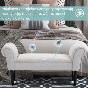 Ławka HOMCOM do sypialni Ławka tapicerowana ławka MDF Pianka szara