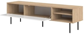 Biała szafka pod TV w dekorze dębu 165x40 cm Ampère – TemaHome
