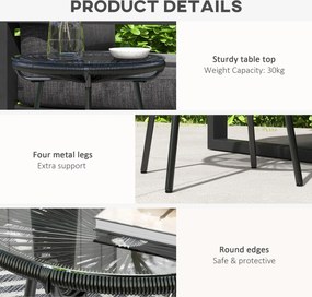 Outsunny Stolik Ogrodowy Boho Czarny 50x50x50cm | Aosom PL