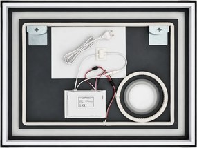 IREDA Lustro łazienkowe z oświetleniem LED, 80 x 60 cm