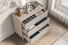 Komoda dziecięca Marla 90 cm z szufladami - piasek pustyni / szary pallad - Wyprzedaż ekspozycji