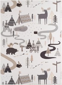 Dywan dziecięcy Coco Tipi Leśna Przygoda kremowy 80 cm x 150 cm