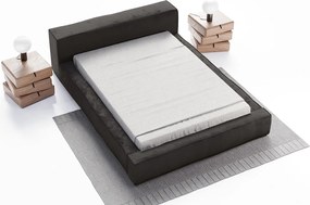 Emporius Bueno łóżko tapicerowane 180x200 -  tkanina velvet, nowoczesny styl, pojemnik i stelaż - łóżko 180x200 czarne (Infinity 18)