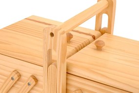 Drewniana niciarka – klasyczna niciarka z 5 przegródkami