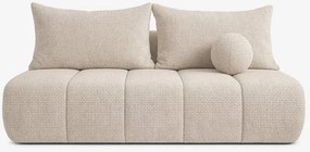 Sofa z Funkcją Spania SARIA Kremowa Szenil Nowoczesna