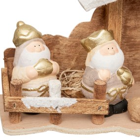 Szopka bożonarodzeniowa + 7 figurek, 33 x 16 cm