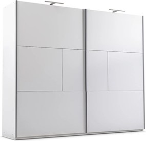 Szafa Przesuwna SHEN 250 cm Szafa Dwudrzwiowa z Szufladami Biała