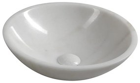 Sapho - Umywalka nablatowa BLOK Ø 40 cm marmur/biała