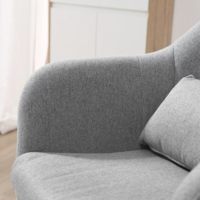 HOMCOM Krzesło obrotowe Fotel z poduszką do siedzenia Możliwość obrotu o 360° Maksymalny udźwig 136 kg Len Szary | Aosom PL