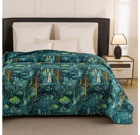 Narzuta na łóżko ze wzorem NEON FOREST, kolorowy Rozmiar: 220 x 240 cm